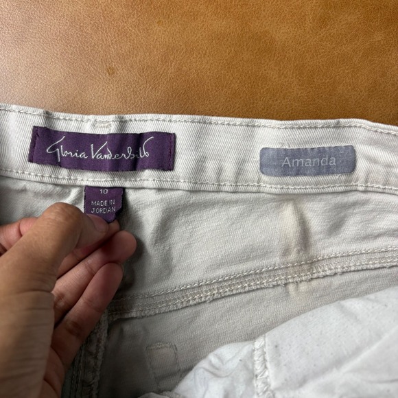 Gloria Vanderbilt‎ Amanda Jeans Size 10 Beige Straight Leg Cotton Blend - Picture 7 of 10